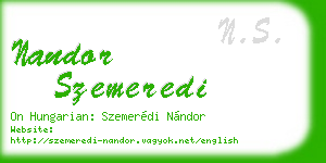 nandor szemeredi business card