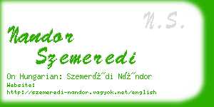 nandor szemeredi business card